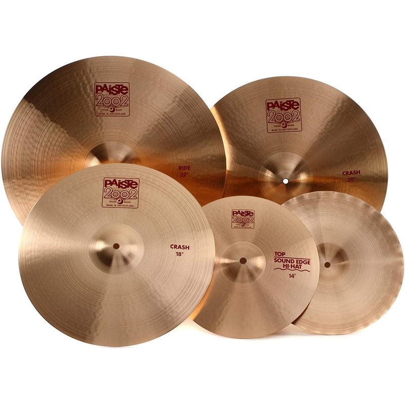 Paiste 2002 Cymbal Set - 14/20/22 inch- with Free 18 inch Crash 106BS18