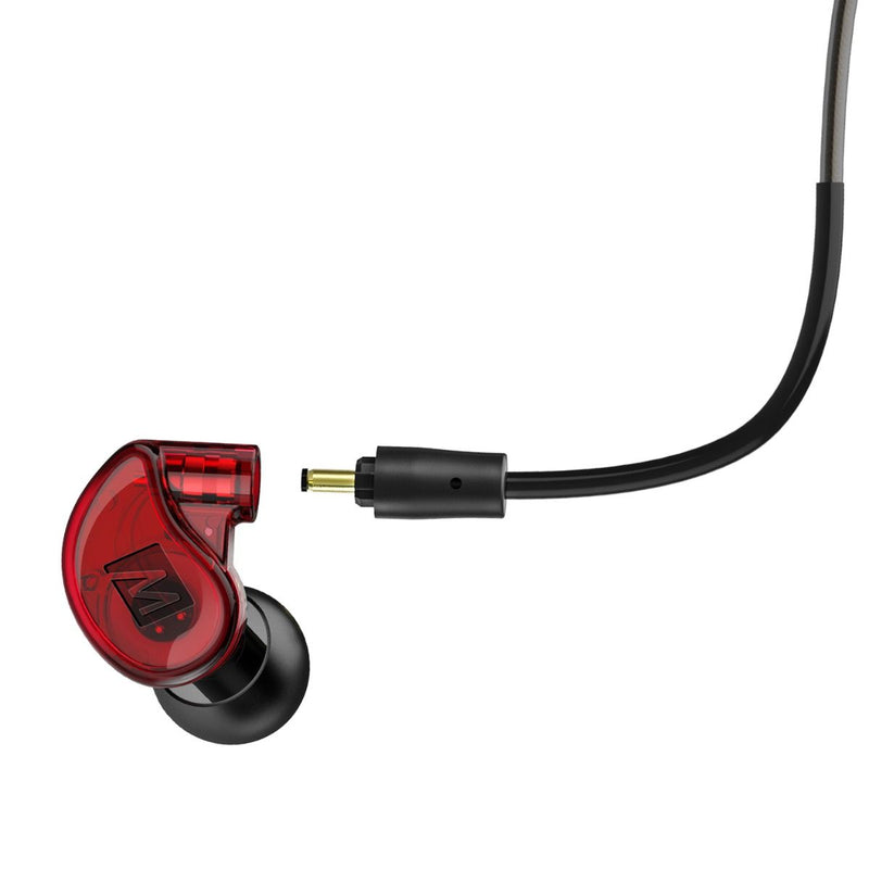 MEE Audio M6 PRO 2nd Generation Noise-Isolating Musician’s In-Ear Monitors with Detachable Cables - Red