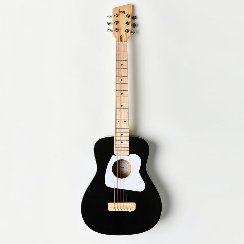 Loog Pro Acoustic VI Guitar, Beginners, Travel Guitar, Ages 12+ (Black)