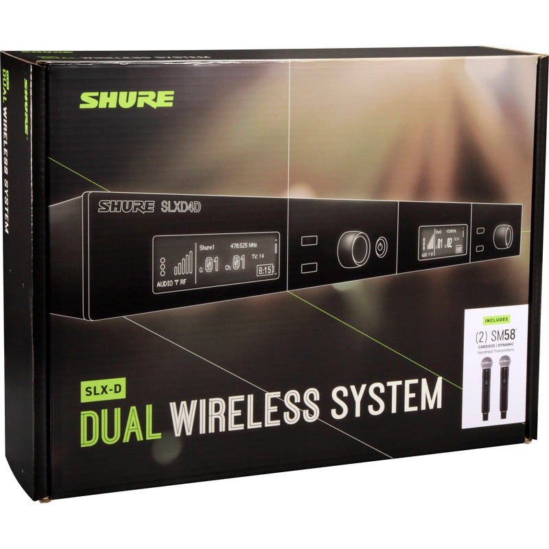 Shure SLXD24D/SM58 Digital Wireless Dual Handheld Microphone System - G58 Band