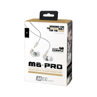 MEE Audio M6 PRO 2nd Generation Noise-Isolating Musician’s In-Ear Monitors with Detachable Cables - Clear
