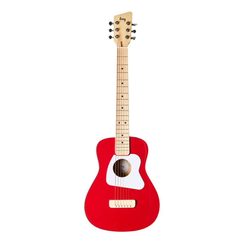 Loog Pro Acoustic VI Guitar, Beginners, Travel Guitar, Ages 12+ (Red)