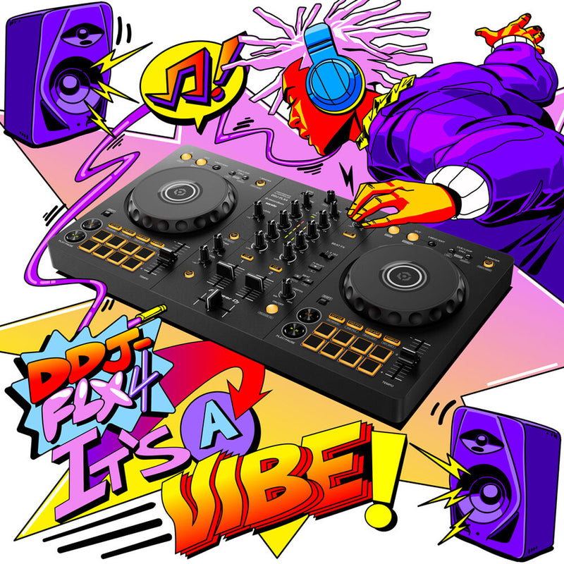 Pioneer DJ DDJ-FLX4 2-deck Rekordbox and Serato DJ Controller Graphi –  Major Music  Audio