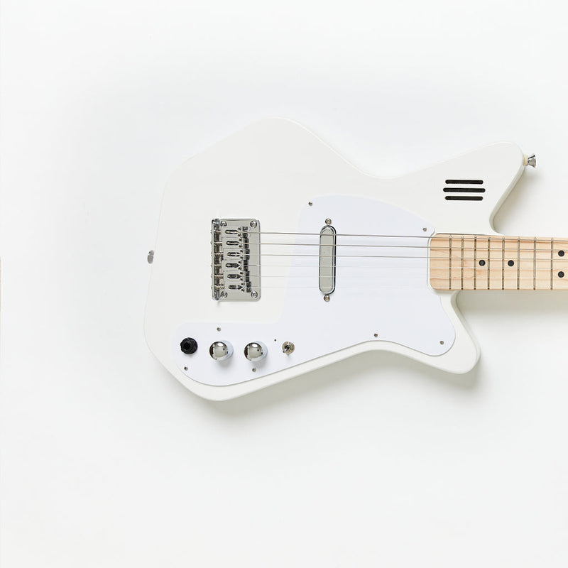 Loog Pro Electric VI, 6-String Guitar, Travel Guitar, Built-in Amp, App & Lessons Included, Ages 12+ (White)